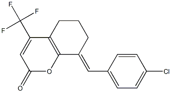 8-(E)-(P-CHLROBENZYLIDENE)-5,6,7,8-TETRAHYDRO-4-(TRIFLUOROMETHYL)COUMARIN 结构式