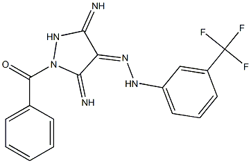 (4Z)-1-BENZOYL-3,5-DIIMINOPYRAZOLIDIN-4-ONE [3-(TRIFLUOROMETHYL)PHENYL]HYDRAZONE 结构式