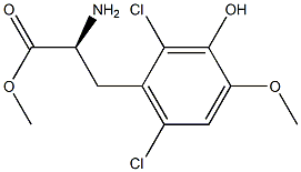 METHYL (2S)-2-AMINO-3-(2,6-DICHLORO-3-HYDROXY-4-METHOXYPHENYL)PROPANOATE 结构式