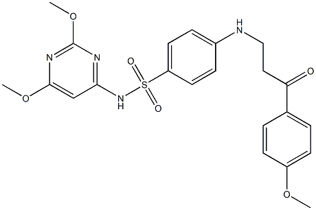 N-(2,6-DIMETHOXY-4-PYRIMIDINYL)-4-{[3-(4-METHOXYPHENYL)-3-OXOPROPYL]AMINO}BENZENESULFONAMIDE 结构式