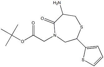 TERT-BUTYL-6-AMINO-5-OXO-2(2-THIENYL)PERHYDRO-1,4-THIAZEPINE-4-ACETATE 结构式