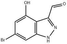 6-BROMO-4-HYDROXY-3-(1H)INDAZOLE CARBOXALDEHYDE 结构式