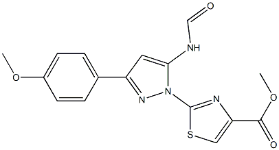 METHYL 2-[5-(FORMYLAMINO)-3-(4-METHOXYPHENYL)-1H-PYRAZOL-1-YL]-1,3-THIAZOLE-4-CARBOXYLATE 结构式