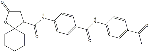 N-{4-[(4-ACETYLANILINO)CARBONYL]PHENYL}-2-OXO-1-OXASPIRO[4.5]DECANE-4-CARBOXAMIDE 结构式