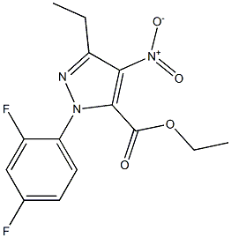 1-(2,4-DIFLUOROPHENYL)-3-ETHYL-4-NITRO-1H-PYRAZOLE-5-CARBOXYLIC ACID ETHYL ESTER 结构式