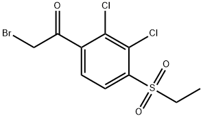 2-BROMO-1-[2,3-DICHLORO-4-(ETHYLSULFONYL)PHENYL]-1-ETHANONE 结构式