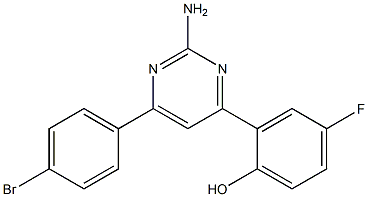 2-(2-AMINO-6-(4-BROMOPHENYL)PYRIMIDIN-4-YL)-4-FLUOROPHENOL 结构式