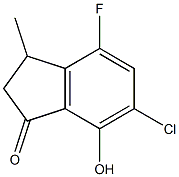 6-CHLORO-4-FLUORO-7-HYDROXY-3-METHYLINDAN-1-ONE 结构式