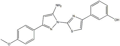 3-(2-[5-Amino-3-(4-methoxyphenyl)-1H-pyrazol-1-yl]-1,3-thiazol-4-yl)phenol 结构式