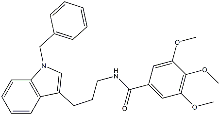 N-[3-(1-Benzyl-1H-indol-3-yl)propyl]-3,4,5-trimethoxybenzamide 结构式