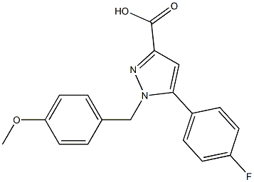 1-(4-METHOXYBENZYL)-5-(4-FLUOROPHENYL)-1H-PYRAZOLE-3-CARBOXYLIC ACID 结构式