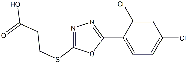 3-([5-(2,4-DICHLOROPHENYL)-1,3,4-OXADIAZOL-2-YL]THIO)PROPANOIC ACID 结构式