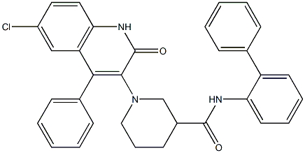 N-(BIPHENYL-2-YL)-1-(6-CHLORO-2-OXO-4-PHENYL-1,2-DIHYDROQUINOLIN-3-YL)PIPERIDINE-3-CARBOXAMIDE 结构式