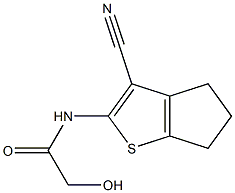 N-(3-CYANO-5,6-DIHYDRO-4H-CYCLOPENTA[B]THIEN-2-YL)-2-HYDROXYACETAMIDE 结构式