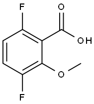 3,6-二氟-2-甲氧基苯甲酸 结构式