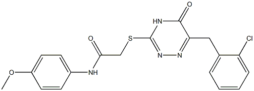 2-{[6-(2-CHLOROBENZYL)-5-OXO-4,5-DIHYDRO-1,2,4-TRIAZIN-3-YL]THIO}-N-(4-METHOXYPHENYL)ACETAMIDE 结构式