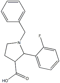 1-BENZYL-2-(2-FLUOROPHENYL)PYRROLIDINE-3-CARBOXYLIC ACID 结构式