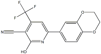 4-(TRIFLUOROMETHYL)-6-(2,3-DIHYDROBENZO[B][1,4]DIOXIN-7-YL)-2-HYDROXYPYRIDINE-3-CARBONITRILE 结构式