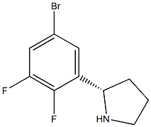 (2S)-2-(5-BROMO-2,3-DIFLUOROPHENYL)PYRROLIDINE 结构式