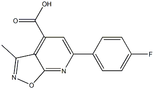 6-(4-氟苯基)-3-甲基-[1,2]噁唑并[5,4-B]吡啶-4-羧酸 结构式