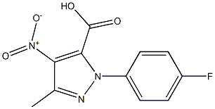 1-(4-Fluorophenyl)-3-methyl-4-nitro-1H-pyrazole-5-carboxylic acid 结构式