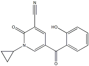 1-CYCLOPROPYL-5-(2-HYDROXYBENZOYL)-2-OXO-1,2-DIHYDROPYRIDINE-3-CARBONITRILE 结构式