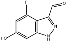 4-FLUORO-6-HYDROXY-3-(1H)INDAZOLE CARBOXALDEHYDE 结构式