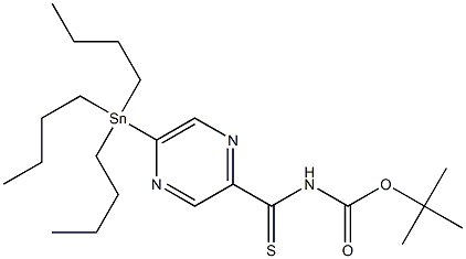 N-(BOC)-5-(TRIBUTYLSTANNYL)PYRAZINE-2-CARBOTHIOAMIDE 结构式