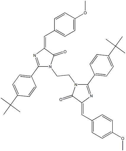 (E)-2-(4-TERT-BUTYLPHENYL)-1-(2-((Z)-2-(4-TERT-BUTYLPHENYL)-4-(4-METHOXYBENZYLIDENE)-5-OXO-4,5-DIHYDROIMIDAZOL-1-YL)ETHYL)-4-(4-METHOXYBENZYLIDENE)-1H-IMIDAZOL-5(4H)-ONE 结构式