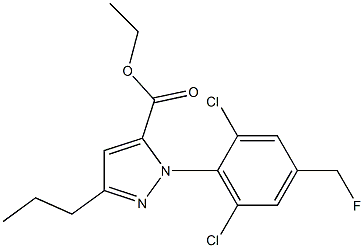 1-[2,6-DICHLORO-4-(FLUOROMETHYL)PHENYL]-3-PROPYL-1H-PYRAZOLE-5-CARBOXYLIC ACID ETHYL ESTER 结构式