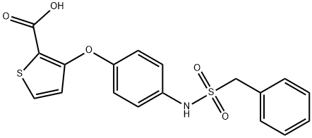 3-(4-[(BENZYLSULFONYL)AMINO]PHENOXY)-2-THIOPHENECARBOXYLIC ACID 结构式