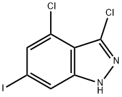 3,4-DICHLORO-6-IODO (1H)INDAZOLE 结构式