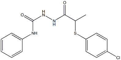 1-(2-(4-CHLOROPHENYLTHIO)PROPIONYL)-4-PHENYLSEMICARBAZIDE 结构式