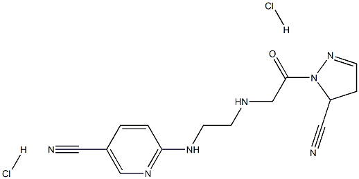 6-[2-[(5-CYANO-4,5-DIHYDROPYRAZOL-1-YL)-2-OXOETHYLAMINO]ETHYLAMINO]NICOTINONITRILE DIHYDROCHLORIDE 结构式