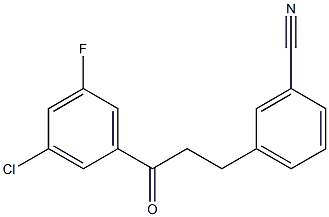 3'-CHLORO-3-(3-CYANOPHENYL)-5'-FLUOROPROPIOPHENONE 结构式