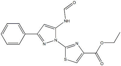 ETHYL 2-[5-(FORMYLAMINO)-3-PHENYL-1H-PYRAZOL-1-YL]-1,3-THIAZOLE-4-CARBOXYLATE 结构式