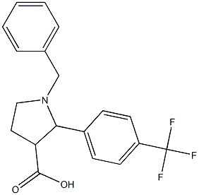 1-BENZYL-2-(4-(TRIFLUOROMETHYL)PHENYL)PYRROLIDINE-3-CARBOXYLIC ACID 结构式