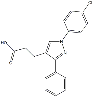1-(4-CHLOROPHENYL)-3-PHENYLPYRAZOLE-4-PROPIONIC ACID 结构式