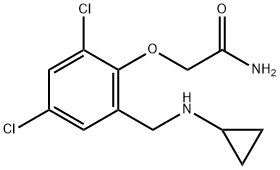 2-(2,4-DICHLORO-6-((CYCLOPROPYLAMINO)METHYL)PHENOXY)ACETAMIDE 结构式