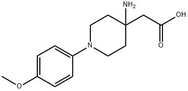 2-[4-氨基-1-(4-甲氧基苯基)-4-哌啶基]乙酸 结构式