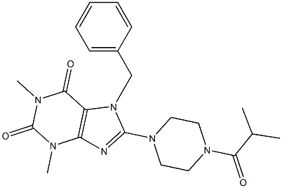 7-Benzyl-1,3-dimethyl-8-(4-isobutyrylpiperazin-1-yl)-3,7-dihydro-1H-purine-2,6-dione 结构式