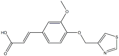 (2E)-3-[3-Methoxy-4-(1,3-thiazol-4-ylmethoxy)phenyl]acrylic acid 结构式
