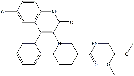 N-(2,2-DIMETHOXYETHYL)-1-(6-CHLORO-4-PHENYL-2-OXO-1,2-DIHYDROQUINOLIN-3-YL)PIPERIDINE-3-CARBOXAMIDE 结构式