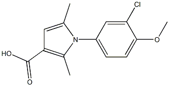 1-(3-CHLORO-4-METHOXYPHENYL)-2,5-DIMETHYL-1H-PYRROLE-3-CARBOXYLIC ACID 结构式