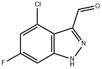 4-CHLORO-6-FLUORO-3-(1H)INDAZOLE CARBOXALDEHYDE 结构式