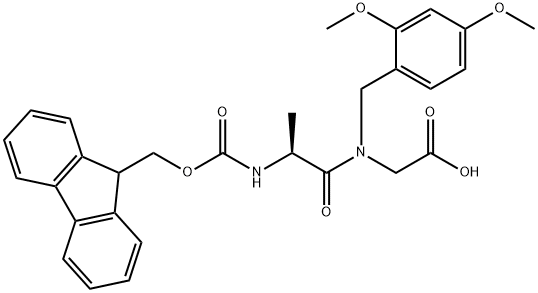 N-[芴甲氧羰基]-L-丙氨酰基-N-[(2,4-二甲氧基苯基)甲基]甘氨酸 结构式