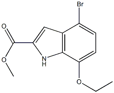 METHYL 4-BROMO-7-ETHOXY-1H-INDOLE-2-CARBOXYLATE 结构式