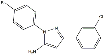 1-(4-BROMOPHENYL)-3-(3-CHLOROPHENYL)-1H-PYRAZOL-5-AMINE 结构式