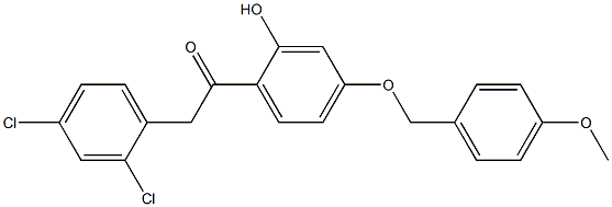 1-(4-(4-METHOXYBENZYLOXY)-2-HYDROXYPHENYL)-2-(2,4-DICHLOROPHENYL)ETHANONE 结构式