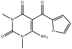 6-AMINO-5-(2-FUROYL)-1,3-DIMETHYLPYRIMIDINE-2,4(1H,3H)-DIONE 结构式